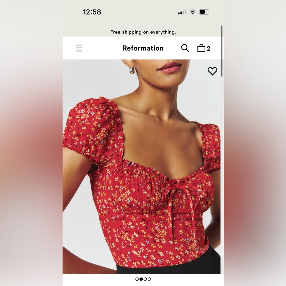 Reformation Micaela Top - Size 2